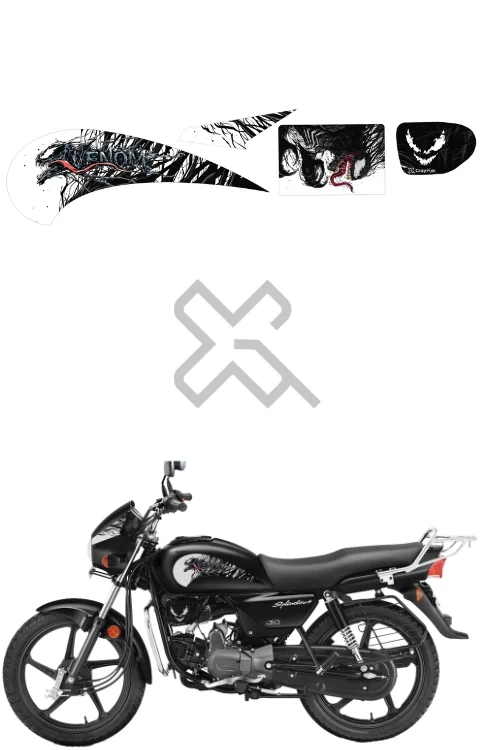 Venom Edition Half Sticker Compatible with Splendor Plus